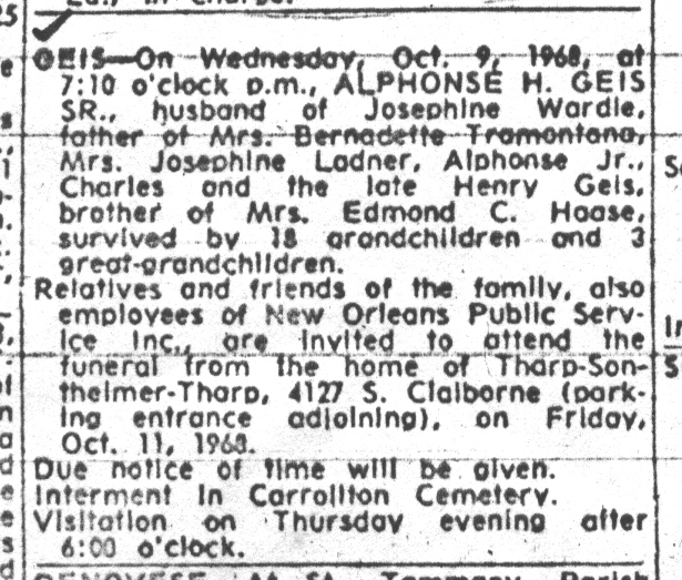 File:Alphonse H Geis Sr Obituary Oct 9 1968.jpg