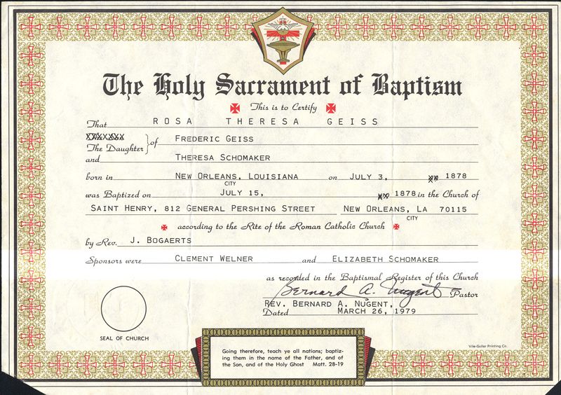 File:Rosa Theresa Geiss Baptism Certificate 1878.jpg