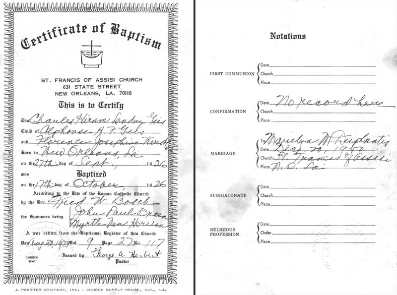 File:Charles Hiram Landry Geis Baptism Certificate 1926 2.jpg